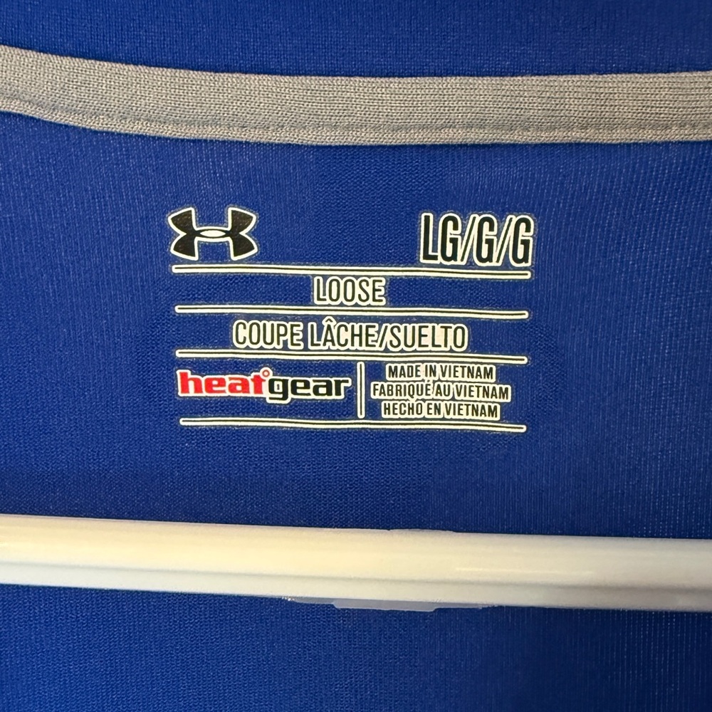 Under Armour Mens Large Blue Pullover 1/4 Zip Long‎ Sleeve Heatgear. - Picture 3 of 4